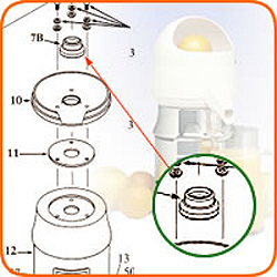 Umbrella Seal (only for use on grooved eccentric housings, replaces 7, 8 & 9)