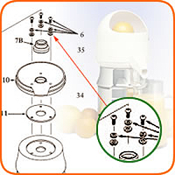 Bowl Support Screws, Spacers, Washers (set of 3)